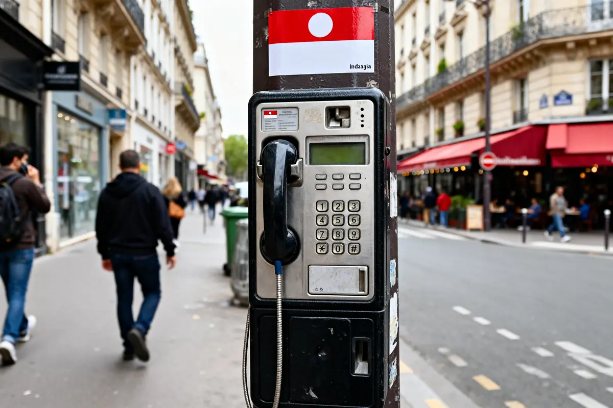 Cabine téléphonique sur rue parisienne, un indicateur 62 de la nostalgie urbaine persistante