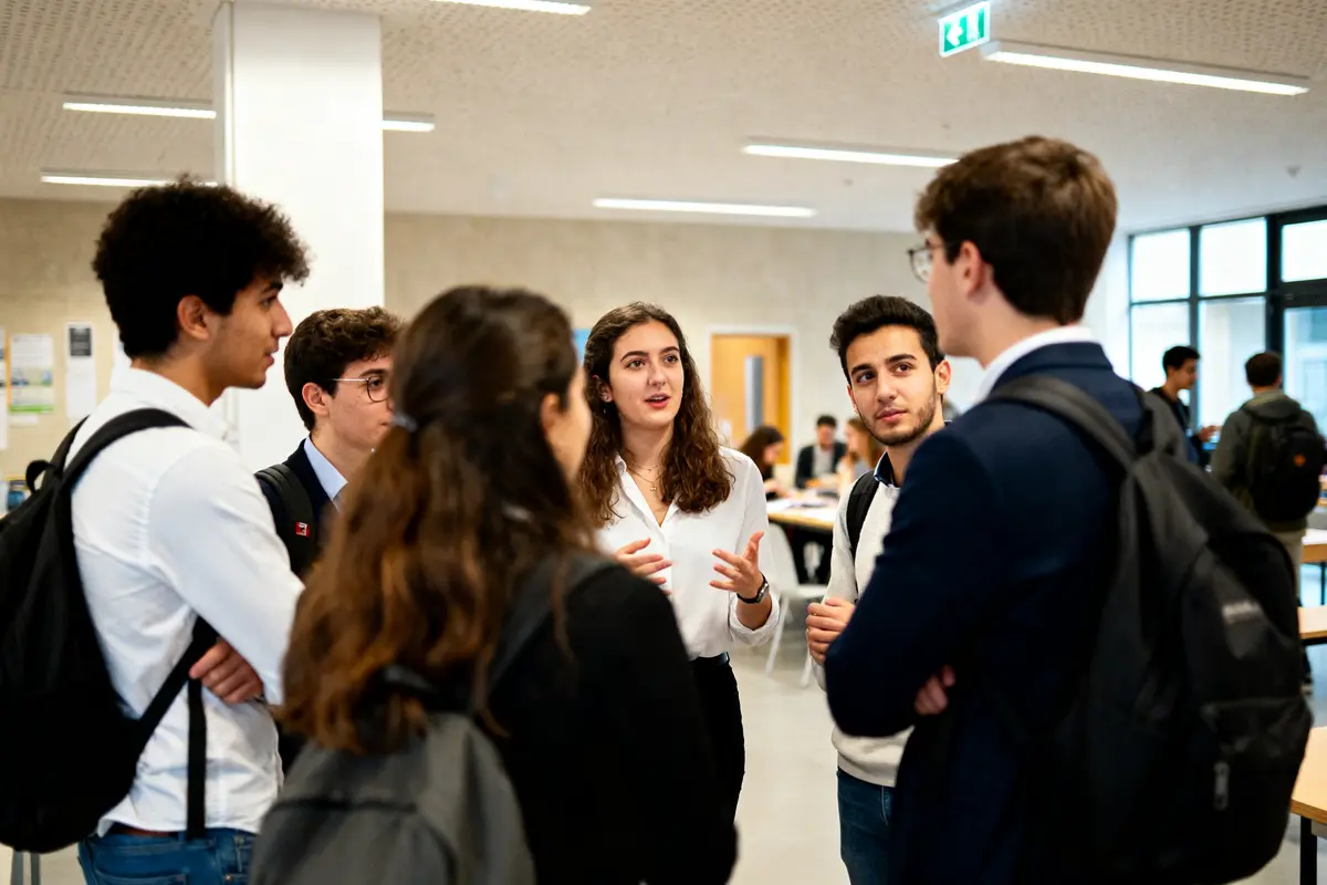 Étudiants discutant du Master 2e année en contrôle de gestion et audit organisationnel à Nanterre